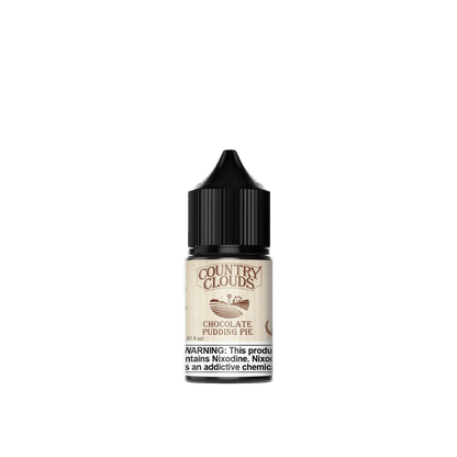 Country Clouds Chocolate Pudding Pie E-liquid 30ml bottle, rich chocolate flavor for vaping enthusiasts.