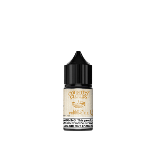Country Clouds Lemon Pudding Pie 30ml E-liquid bottle featuring zesty lemon flavors and creamy dessert notes.