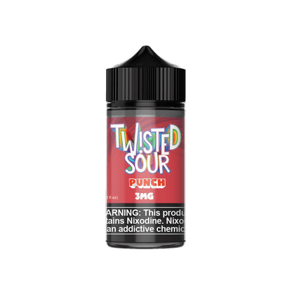 Twisted Sour Punch 100ml e-liquid bottle, featuring a blend of sweet and tart flavors ideal for vapers.